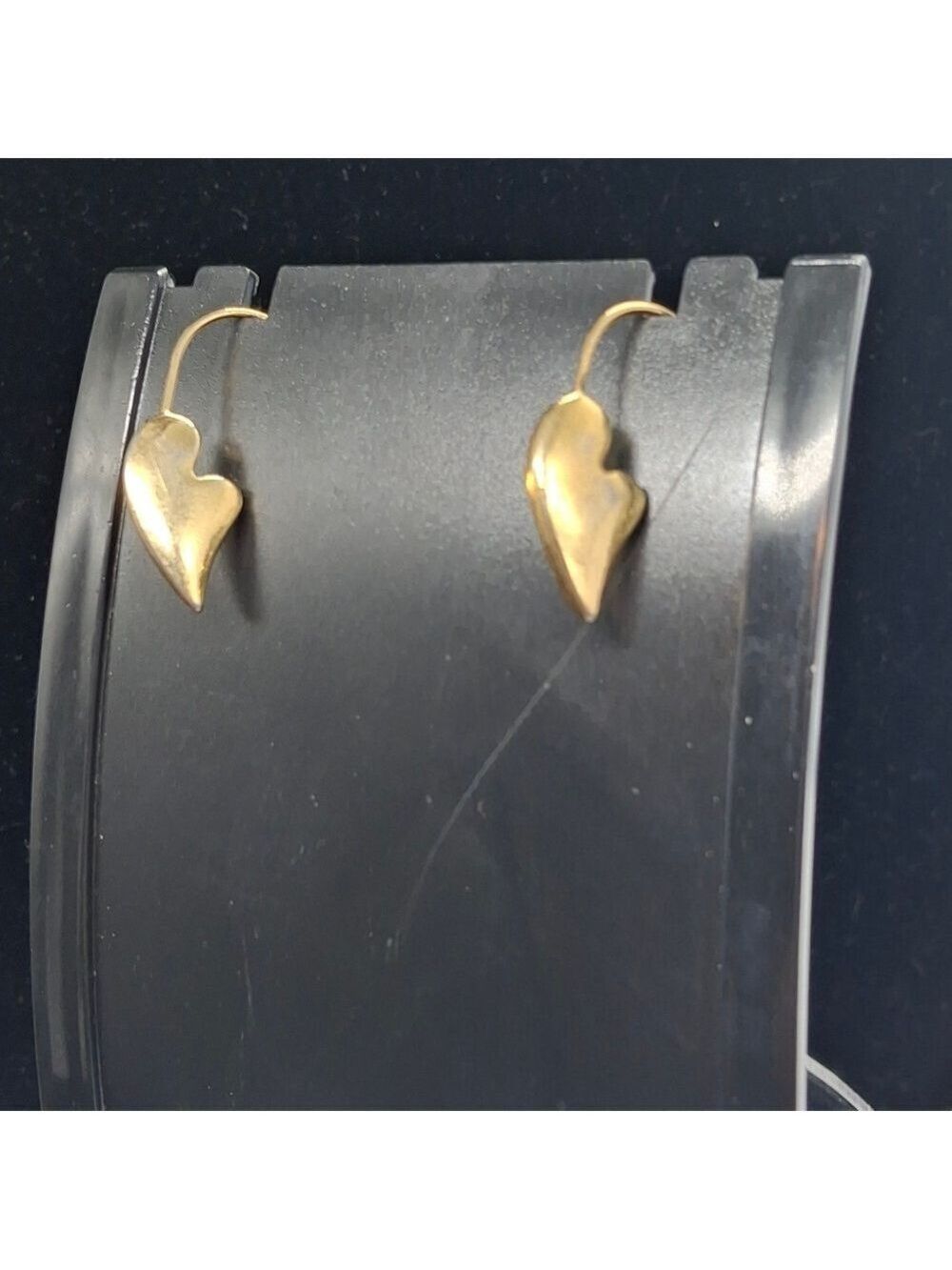 Heart fishhook Earrings Goldtone